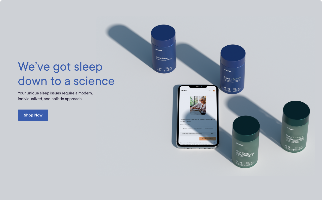 Proper's sleep health e-commerce storefront.